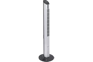 Bestron Ventilateur colonne oscillant design, Hauteur : 107 cm, 50 W, Noir/Gris