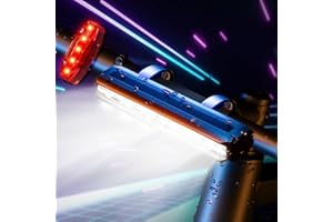 IPSXP 6000 Lumens Luci Bicicletta LED, Luce Bicicletta Anteriore e Posteriore Ricaricabili USB, Alluminio Ultraleggere Luce Anteriore Bici, IPX5 Luci per Bici