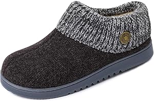 FamilyFairy Women's Slippers Memory Foam Slippers Woolen Knit, Warm Fleece Lining, Wool-Like Blend Cotton Slippers, outdoor slippers for women boot slippers Anti-Slip Lightweight Breathable