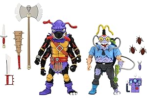 NECA Akcesoria Teenage Mutant Ninja Turtles (kreskówka) -7" Scale Action Figures – Antrax & Scumbug 2 sztuki, wielokolorowe