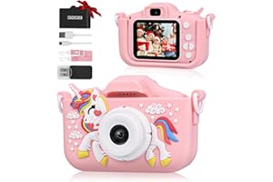WEINSAMKEIT Children's Camera, 2.0 Inch Display Digital Camera Children, 1080P HD Anti-Drop Camera Children with 32GB SD Card, Birthday Gift for 3 4 5 6 8 7 9 10 11 12 Years Boys and Girls (A)