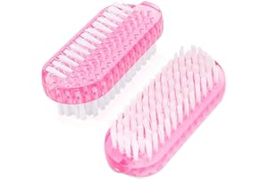 G2PLUS Dwustronna szczotka do paznokci, delikatna i efektywna szczotka do kąpieli, 2 sztuki pędzli do paznokci, 2 różowe palce