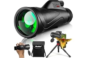 Pankoo Telescopio monoculare 12x60 ad alta potenza con adattatore per smartphone treppiede e borsa portatile, monoculare di visione più grande per adulti con prisma BAK4 e obiettivo FMC, adatto per