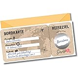 Reisegutschein | Rubbelaufkleber, Bordkarte | Geschenk für Paare | Rubbelaufkleber zum selbstbeschriften | Gutschein für Reis