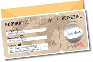 EQUIK PRODUCTS Reisegutschein | Rubbelaufkleber, Bordkarte | Geschenk für Paare | Rubbelaufkleber zum selbstbeschriften | Gutschein für Reise | Geschenkideen, Überraschungsreise