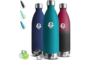 MUJIGAGA Botella Termica 1 litro, Botella Agua Acero Inoxidable, sin BPA, Botella Agua Gimnasio, A Prueba de Fugas, Cantimplora Acero Inoxidable, Aislamiento al Vacío, Cantimplora para Oficina, Gimnasia