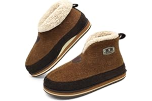 KuaiLu Zapatillas Casa Bota Hombre Invierno Fieltro Cerradas Babuchas Caballero Caliente Peluche Lana Piel Pantuflas Botines Comoda Ortopedicas Memory Foam Slippers Antideslizante Goma Suela