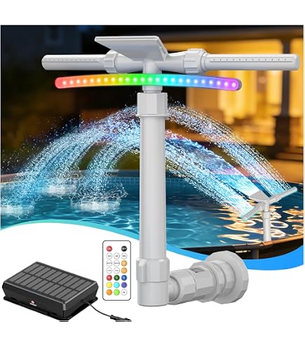 Fontaine De Piscine à Double Pulvérisation Avec Lumière LED 7 Couleurs - Refroidisseur Et Aérateur Pour Piscine Hors Sol Et Creusée