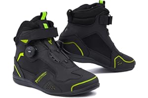 REBELHORN Spark II Stivali da Moto Donna e Uomo | Pelle PU | Sistema di Allacciatura Rapida ATOP | Protezioni per la Caviglia | Dita Rinforzate | Pannelli di Ventilazione in Rete | Taglie fino alla 48