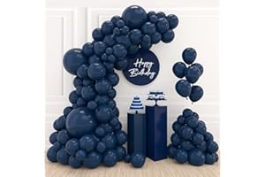 PATIMATE Palloncini Blu Navy, 110 Palloncini Compleanno Blu Scuro, Kit Arco Palloncini Compleanno Blu Navy, Ghirlanda Palloncini Blu per Festa Baby Shower Decorazioni(Palloncini Blu Navy18/12/10/5 Pollici)
