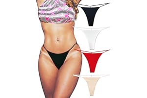 KUKU PANDA Damskie Bawełniane Stringi T Back G String Bielizna Bezszwowa Majtki Tangas Sexy 4 sztuki