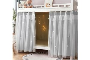 GossipBoy Bunk Bed Curtains, Canopy Bed Curtains, Blackout Curtains, Students Dormitory Tent for Cabin Bed with Nets Dustproof Blackout Cloth,Gray Openwork,Bottom Bunk Curtain 1.2m