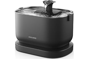 PETLIBRO Dockstream Wireless Cat Water Fountain, Battery Operated 2.5L / 84oz, Motion Sensor & Continuous Flow Modes, Quiet Stainless Steel Tray, BPA-Free, Easy Clean Pet Drinking Fountain – Black