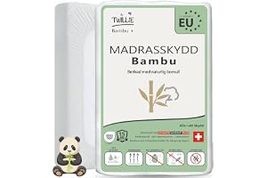 Twillie madrassskydd 200x210 bambu – Överlägsen kvalitet – Vattentätt & andningsbart – Berikat med naturlig bomull, Swiss Sanitized® behandling mot kvalster, antibakteriell, mot obehagliga lukter