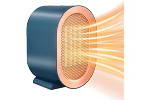 JALANN Fan Heater, 1200W Ceramic Fan Heater, Portable Ceramic Plug in Fan Heater, Energy Saving Space Heater, 2 Heat Modes, Overheating & Tilt Protection, Electric Heater for Bathroom,Bedroom,Office (Blue)