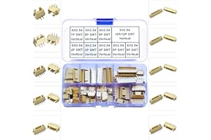 Kidisoii JST Connector Kit, XH2.5 SMT Header Jst 2.54mm Pitch IC Socket Plugs Adapter, JST-XH 2/3/4/5/6/7/8/9/10/12Pin SMT Header Surface Mount Mounting Top Type Vertical Header (XH2.5-SMT-Ver)