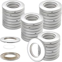 Anelli Per Tende Con Occhielli In Plastica - 32 Pezzi Argento, Diametro Interno 40mm