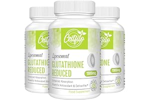 Cestfilo Liposomal Glutathion Réduit 1300 mg, Forme Active L Glutathion Réductase (GSH), Puissant Antioxydant pour une Protection Cellulaire Optimale (60 unité (Lot de 3))