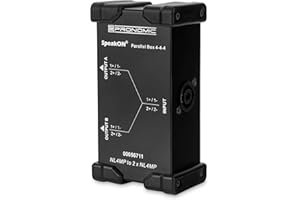 Pronomic Boîte Parallèle Speakon 4-4-4 - Splitter pour câble Speakon - divise un signal 2 ou 4 pôles en 2 signaux - connecteurs Neutrik d'origine - boîtier robuste en acier - noir
