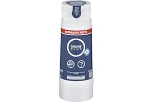 GROHE Blue Filtre UltraSafe, 3000L, Retient 99,99% des bactéries et microplastiques et 95,5% du plomb, Réduit le chlore, Compatible avec les robinets GROHE Blue, Pure et Professionnel, 40575002