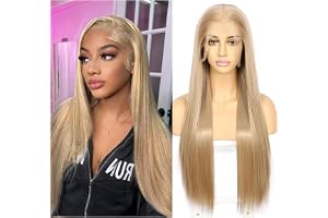 Safirewigs blond rak spets framsida peruker 13 x 6 blond spets framsida 66 cm