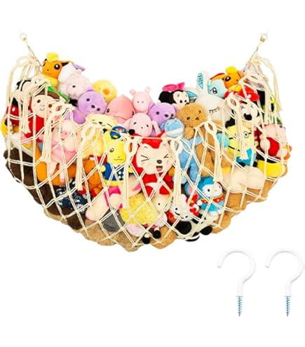 Knuffeldier Opbergnet, Speelgoed Hangmat, Boho Macramé