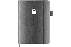 GETVOW Hardcover Password Book with Alphabetical Tabs - Internet Password Keeper Book, 13 x 18cm Password Notebook for Office or Home, Black