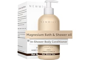 NEW MIUZ Magnesium Shower Oil Body Wash - Natural Post Shower Care For Dry Skin in Shower Cleansing & Softening Moisturizing Body Legs Non Greasy Shea Honey Vanilla Spa Self Care Spa Gift