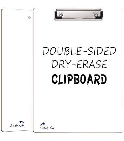 SCRIBBLEDO Dry Erase Clipboard Durable Double-Sided 9"x12" White Board Clipboard With Low Profile Clip White Clipboard For School Teacher Classroom Office Warehouse And Home Use