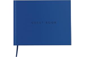 THE USEFUL CO. Useful Co. Classic Blue Guest Book, Guest Book Alternative for Party, Sign in Book, Vacation Home, Funeral Guest Book, Hardbound Guestbook, Leather Cover, 112 Pages, 24.9 x 19.8 cm - Blue