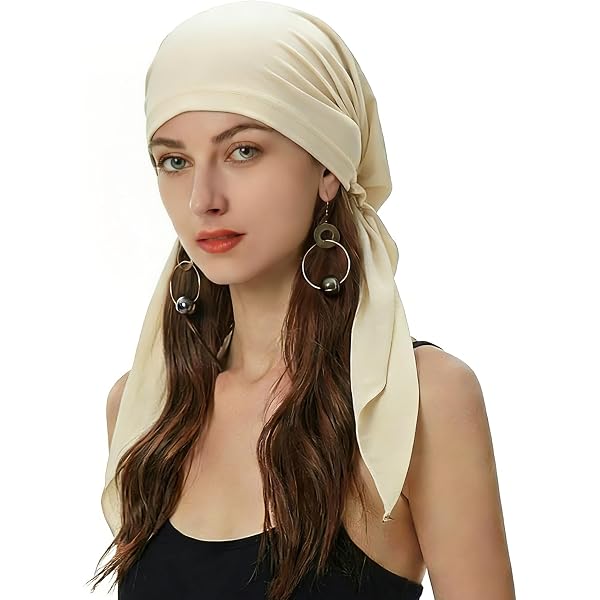 osvyo Foulard de chimio en bambou pour femme, perte de cheveux, cancer, emballage scellé, Bambou bleu denim, taille unique