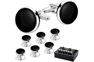 Hawson Boutons de manchette classiques pour mariage ou affaires Noir