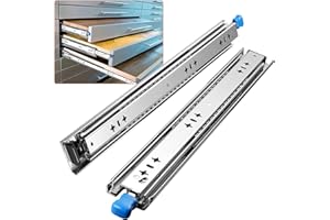 GETLITOOL 2x Guía para Cajones Pesados hasta 120kg, Rieles Cajones 500mm, Guías Metálicas de Bolas, Función de Bloqueo Extraíble Completamente para Modificación de Muebles, Gabinete Mecánico Grande