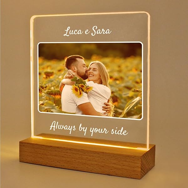Lampada Da Tavolo Personalizzata Con Codice Spotify E Foto - Vetro Smerigliato, Idea Regalo Romantica - 2