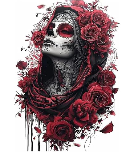 Diamond Painting 5D Teschio 30x40 Cm – Quadro Horror Gotico Con Tela E Accessori, Fai Da Te Rilassante