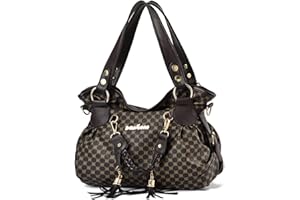NICOLE & DORIS Handtasche Damen Retro Schultertasche Weiche PU Leder Retro Shopper Tasche Hobo Henkeltasche Groß Umhängetasche Bedruckte Tragetasche für Alltag, Schule,Reise Schmetterling Curry