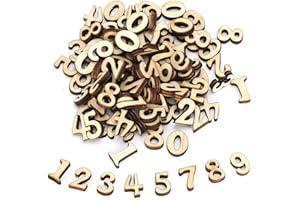 JPESYGFDK 200 Stück Holznummern Holzspielzeug, Holzbuchstaben Und Zahlen Aus Holz Buchstaben Scrabble Deko, Für Kinder Freizeit Kreative Basteln Weihnachtsdekoration Freizeit Hochzeit Party Zufällig Gemischt