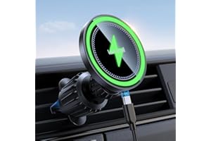 Lamicall 15W für MagSafe Autohalterung mit Ladefunktion - [TOP Schnelles Laden] Handyhalterung Auto für MagSafe Ladegerät Auto Lüftung, Wireless KFZ Handyhalter Magnet für iPhone 17/16/15/14/13/12