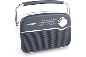 Radio FM, Dab+ Bluetooth 5.4,Batterie Rechargeable, Secteur ou Recharge Solaire Thomson (Grise)