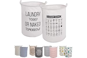 LessMo 2PCS 19.7" Wäschekorb Sortierer – Faltbar - 2er Set Wäschesammler spart Zeit beim Sortieren - Wäschesack - Wäschekörbe - Laundry Baskets - 50 x 40 cm (Weiß, Verdickt 19 "/ Groß)
