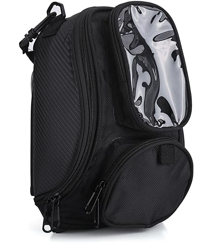 Borsa Serbatoio Magnetica - Per Motocicli 25/31 Litri, Con Calamite, Tasche E Cinghie, Nero
