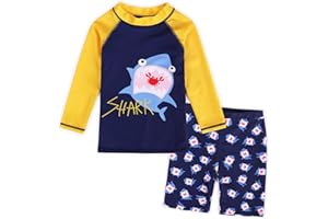 Jolikley Boys UV Sun Protection Swimwear Kids Two Piece Cartoon Swimming Costume Child Rash Guard Swimsuit Beachwear Wetsuit