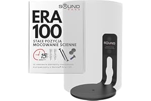 SOUND BASS ERA100 Uchwyt ścienny o niskim profilu, kompatybilny z głośnikiem Sonos ERA 100, w komplecie ze wszystkimi elementami mocującymi (Czarny, Pojedynczy)