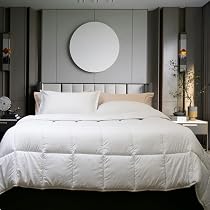 Gabel Nottetempo Gänsedaunen-Steppdecke – Einzelbett 205x155 Cm – 90% Daunen, 10% Federn, Batist-Baumwolle – Bianco