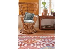 RugVista Saga Kilim In & Outdoor Rug, Modern, 200x300 cm, Rectangle, Outdoor Carpet, Medium Pile, Hand Wash, living room,kitchen,terrace,garden,balcony,patio, UV & Water Resistant, Beige/Multi