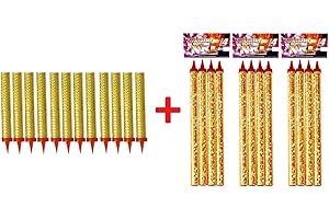 FX DISTRIBUTION Lot de 12 Fontaines Etincelantes 60 Sec. + 12 Fontaines Etincelantes XXL 90 Sec. - Sans odeurs - Livraison 24/48h ! CAT C1