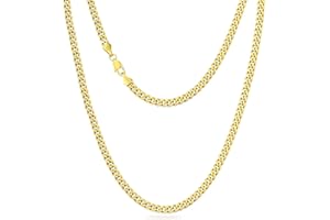 KRKC & CO KEEP REAL KEEP CHAMPION KRKC&CO 2/3/4/5/6/8 Gold Chain Men's Necklace 18K Gold Plated/White Gold, Miami Cuban Link Chain for Men, Hip Hop Thick Curb Chains