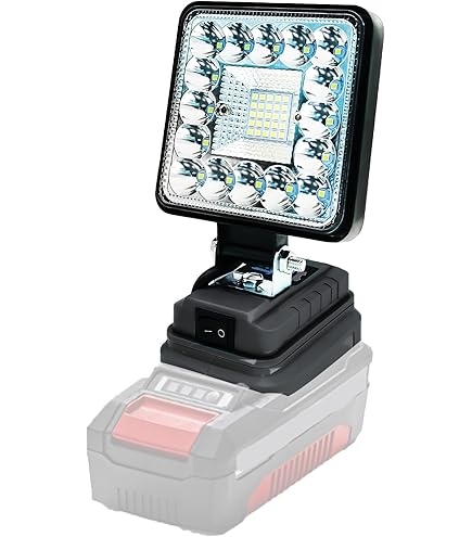 Tragbares Akku Lampe für Einhell 18V, 2 Helligkeit, 100W 8000LM LED Arbeitsleuchte, Kabelloses LED Strahler mit USB & Type-C 2 Ladeanschlüssen für Reparatur, Baustelle, Camping (Kein Akku) (8 Zoll