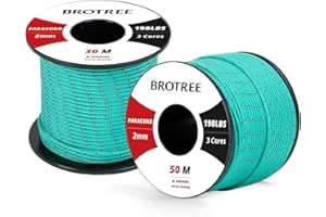 Brotree Linka nylonowa Paracord z 3 pasmami linka spadochronowa odporna na rozdarcie linka rdzeniowa (standardowa, odblaskowa)