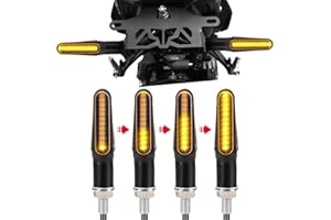 KEMIMOTO Kierunkowskazy motocyklowe, 12 V, super jasne diody LED, M8, czarne, uniwersalne światła kierunkowskazu, IP67, wodoszczelne światła do jazdy dziennej do motocrossu/roweru, 4 sztuki